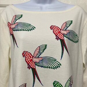 NWT J. Crew SZ Blockprints Parakeet Parrots Shirt L